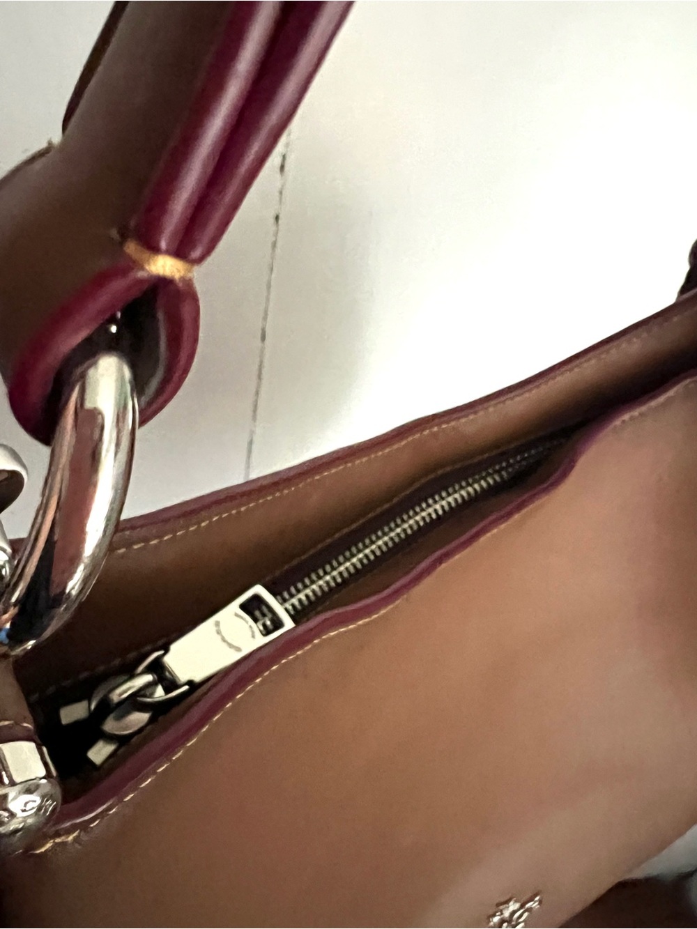 Coach Nomad Mae Burnished Glovetanned Leather Brown Hobo Crossbody Bag 54868 - Picture 8 of 10